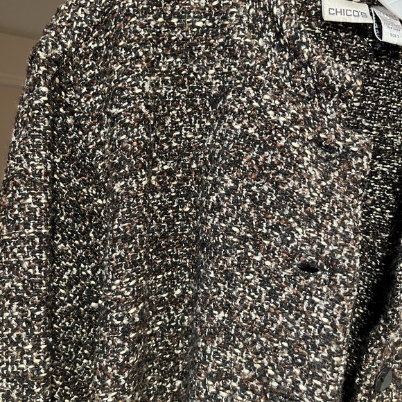 Chico’s tweed jacket- brown, white, black threads - Picture 3 of 11